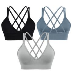 PRICES MAY VARY. Deep V Neck: Our sports bra features a unique deep V-neck cut,providing a more attractive and flattering silhouette compared to standard sports bras.Not only stylish,but this workout bra lifts and shapes for a sexy, flattering figure Strappy Back Design: This crisscross sports bra features a strappy back that adds glamour while the double strap design disperses pressure on the shoulders and evenly covers the back to keep the body relaxed. Removable Cups: The cup pads of this spo Best Sports Bras, Strappy Bra, Workout Essentials, Popular Sports, Women Sports, Yoga Bra, Sport Bh, Women's Wardrobe, Active Women