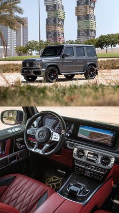 the inside and outside view of a mercedes g - class