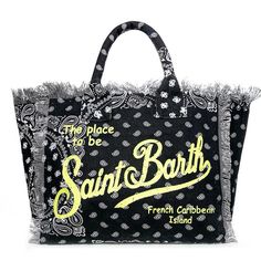 Black bandanna all over printCanvas shoulder bagSt. Barth logo printInside pocket with zipSizes: 40cm x 32cm x 20cm | MC2 Saint Barth Women's Vanity Shoulder Bag in Black | SS18 Canvas Double Handle Shoulder Bag With Logo Print, Black Shoulder Bag With Logo Print For Travel, Cotton Double Handle Bag With Logo Print, Canvas Bags With Logo Print And Double Handle, Double Handle Canvas Bag With Logo Print, Rectangular Travel Bags With Logo Print, Rectangular Travel Bag With Logo Print, Casual Logo Print Shoulder Bag For Travel, Travel Shoulder Bag With Logo Print Tote Shape