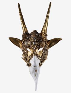 Capricornus Venetian mask baroque style for sale Venetian Costumes, Goat Mask, Ball Masks, Venetian Masquerade Masks, Venice Mask, Venetian Carnival Masks, Diamond Skull, Mask Aesthetic, Ball Mask