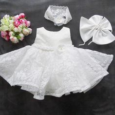 ecru ivory, 2-piece, dress + headband - A beautiful dress for your little princess + headband - Everything processed with love, simply breathtaking and graceful - Condition: New - Material: 100% polyester decorated with an elegant bow **Available sizes - Size 62 - Size 68 - Size 74 - Size 80 - Size 86 - Size 92 - Size 98 - If you need a different size, just write to us - Please specify size **Please note - Sizes: +/-2 cm tolerance for manual measurement. - The colors in the illustrations are nev Baby Dedication, Baptism Dress, Dress Party, Piece Dress, Little Princess, Beautiful Dress, Christening