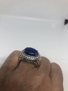 Unusual Deep Toned Genuine lapis lazuli Sterling Filigree Setting Handmade Size 7 Can be resized. My jeweler charges between $10- $20 All rings are shipped in a nice gift box. Check out our over a THOUSAND great reviews Engraving is $4 per letter and is not always perfect depending on the piece. It can take a few days if the jeweler is busy. This is payable to Paypal Judithsltd@gmail.com Stamped 925 Round Lapis Lazuli Jewelry, Sapphire Lapis Lazuli Ring Jewelry, Blue Lapis Lazuli Rings Fine Jewelry, Fine Jewelry Blue Lapis Lazuli Ring, Blue Lapis Lazuli Fine Jewelry Rings, Blue Round Gemstones Stamped 925, Artisan Blue Ring Stamped 925, Gothic Ring, Gothic Rings