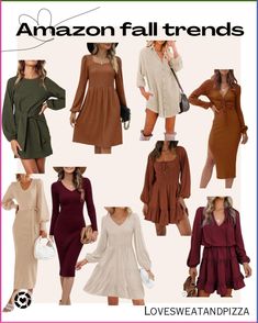 Amazon fall dresses. Fall style. Long sleeve dresses. Holiday fall style. Thanksgiving dresses Caramel Dress Outfits, Amazon Dresses Fall, Fall Dresses Amazon, Amazon Fall Dresses, Thanksgiving Dresses, Caramel Dress, Fashion Design Software, Fall Dresses For Women, Dresses Amazon