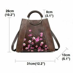 New Women Genuine Leather Shoulder Bag Size M:31x13x26cm(12.2''x5.1''x10.2'') Material:Genuine Cow Leather Payment We accept paypal only. How to pay:  We will email to your eBay registered email address  after you winning the item. There is a link to direct  you a secured checkout page. You should confirm your  purchase and provide your shipping address there. (Normally, we ship the item  according to your address in eBay. ) At the  last step of the checkout page, you will be re-directed  to the Leather Top Handle Bag With Floral Print, Leather Floral Print Satchel Shoulder Bag, Floral Print Leather Shoulder Bag, Leather Tote Bag With Floral Print, Leather Bag With Floral Print For Spring, Brown Shoulder Bag Gift For Spring, Brown Shoulder Bag As Spring Gift, Vintage Leather Bags For Spring, Leather Bags With Floral Print For Shopping