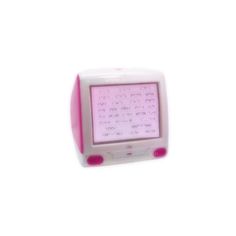 a pink and white electronic device on a white background