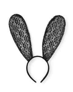 Embrace your inner bunny and look totally cute with this Lace Bunny Ears Headband. Add this headband to any bunny outfit to turn things up a notch. Exclusively at Spencer's Dimensions: 13.5" H x 8.5" W x 1" D Material: Polyester Care: Spot clean Imported Bunny Ears Headband Black, Lace Bunny Ears, Lace Headwrap, Bunny Ears Headband, Fur Headband, Ear Party, Head Wrap Headband, Bunny Outfit, Beaded Headband