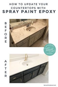 the before and after pictures of a bathroom vanity