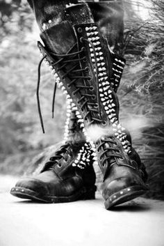 (eBay) Find many great new & used options and get the best deals for New Custom Men Gothic Punk Rock Silver Studded High Boots, Men studded boots at the best online prices at eBay! Free shipping for many products! Free People Boots, Studs And Spikes, Bohol, I'm With The Band, Studded Boots, Dieselpunk, Crazy Shoes, Shoe Obsession