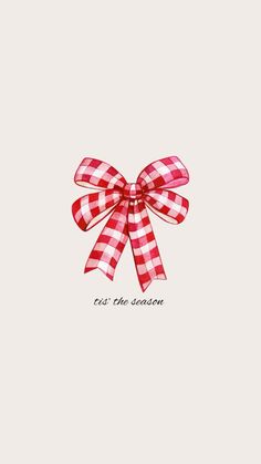 a red and white checkered bow with the words eat the season written on it