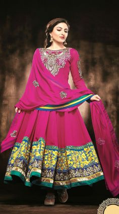 Soha Ali Khan In Dark Pink Salwar Kameez YS104341 Pink Anarkali Suits, Anarkali Dresses, Desi Wear, Casual Wedding Dress, Gorgeous Clothes, Darling Dress