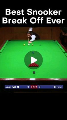 the best snooker break off ever is shown in this screenshote image with text overlay