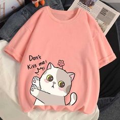 Kawaii Space, Anime Y2k, Harajuku Anime, Female Tops, Cat Sweatshirt, Space Cat, Cartoon T Shirts, New Students, Cat T