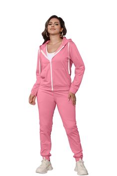 PRICES MAY VARY. ⭐High Quality: Women'S Sweatsuits Made With Ultra-Stretchy, Soft Polyester, They Offer Excellent Air Permeability and Feature a Tummy Control Design. 🌟Features: Adorned with Chic Letter Print Designs on The Hoodie, Mlgaril Sweat Suits Accentuate Your Feminine Allure and Highlight Your Curves Flawlessly. Perfect for Showcasing Your Unique Style With Confidence 🌟Fashion Classic: Our Pink Two-Piece Outfits for Women Feature a Bodycon Fit, Soft And Elastic Fabric, Full Zipper, and Pink Long Sleeve Tracksuit For Jogging, Spring Sportswear Tracksuit, Sporty Solid Color Leisure Sets, Spring Sportswear Tracksuit For Running, Sporty Tracksuit For Leisure, Sporty Leisure Sets, Solid Color Athleisure Sets For Leisure, Pink Long Sleeve Activewear For Jogging, Sporty Leisure Tracksuit