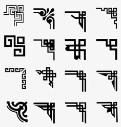 an image of different types of chinese characters in black and white typefaces, with the letter f on each side