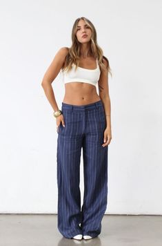 Stripe Pants, Linen Color