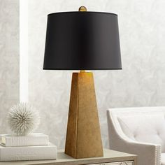 a lamp that is on top of a table