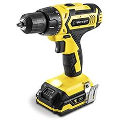 a cordless drill is shown on a white background