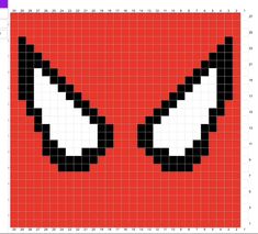 an image of a spiderman face made out of pixellated pixels and black squares