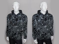 "This Mens/Unisex Lightweight High Quality Spiderweb Hoodie is great If you love spiders, dark fashion or need something to get into the halloween spirit or addition to a vampire costume or goth outfit. Featuring a high quality print on a premium lightweight stretch fabric (this special soft and comfy fabric is what allows us to print the best designs possible)! *Our all over print hoodies are not \"typical\" hoodie material/fabric. *The special fabric allows us to print our vivid and detailed d Halloween Shoes, Goth Outfit, Gothic Vampire, Vampire Costume, Winter Shoes For Women, Hoodie Material, Halloween Spirit, Goth Outfits, Dark Fashion