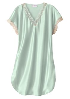 Shadowline Charming Satin Charmeuse Nightgown Sleep Shirt 4503 Shadowline Nightgown Sleep, Patterned Hosiery, Perfect Bridal Shower Gift, Satin Nightgown, Gift Luxury, White Stockings, Home Dress, Silk Charmeuse