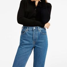 Women’s ’90s Cheeky Straight Jean | Everlane Everyday Cotton Cropped Jeans For Fall, Trendy Fall Rigid Denim Cropped Jeans, Trendy Fall Cropped Rigid Denim Jeans, Classic Mom Fit Cropped Jeans For Fall, Trendy Everyday Jeans For Fall, Casual Cropped Jeans For Everyday In Fall, Classic Mom Fit Jeans For Fall, Relaxed Fit Jeans For Everyday Fall Wear, Classic Cropped Jeans For Fall