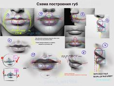 the instructions for how to draw lips with colored pencils