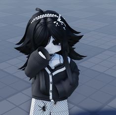 code 380062  girl cute kawaii emo y2k black r15 roblox avatar rblx Cute Black Roblox Avatars, Roblox Woman Avatar, Roblox Goth Avatar, Outfit Ideas Roblox Girl, Black Roblox Avatar, Roblox Girls Avatars, Roblox Avatar Ideas Girl