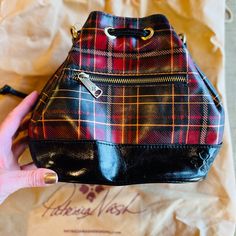 New With Tags And Dust Bag, Cute Tartan Plaid Patricia Nash Civetta Design, $199 Retail, Approx 8.5”H, 9”W At Base, 6.5”W Just Below Drawstring, 5”D, Shoulder Strap Included Gift Bucket Satchel With Dust Bag, Coated Canvas Pouch Bucket Bag, Travel Coated Canvas Pouch Bucket Bag, Gift Bucket Bag With Dust Bag, Everyday Coated Canvas Bucket Bag Pouch, Everyday Coated Canvas Pouch Bucket Bag, Gift Bucket Bag With Detachable Strap, Bag Cute, Tartan Plaid