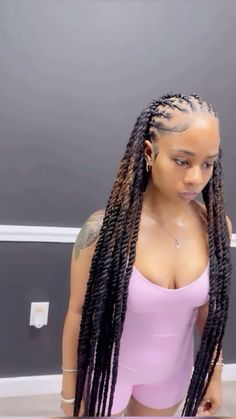 @ad0reamiya Invisible Twist Locs, Picture Day Loc Styles, Locs And Bundles, Boho Island Twist Over Locs, Two Stands Hairstyles Locs, Summer Locs Styles, Locs With Ponytail, Women Long Loc Styles, Locs Hairstyles With Weave Added