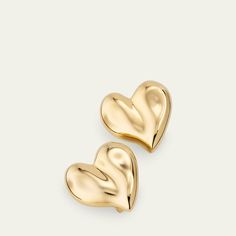 Ben-Amun earrings 24-karat gold electroplated tin alloy Clip-on backs Made in the USA Gold Heart-shaped Clip-on Earrings For Anniversary, Gold Clip-on Heart Earrings For Anniversary, Elegant Gold Clip-on Heart Earrings, Elegant Gold Heart-shaped Clip-on Earrings, Elegant Gold Heart Shaped Clip-on Earrings, Gold Heart-shaped Clip-on Earrings For Wedding, Gold Clip-on Heart Earrings For Valentine's Day, Gold Heart-shaped Earrings For Formal Occasions, Gold Heart-shaped Formal Earrings