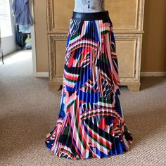 Cq By Cq Blue And Red Multicolor Abstract Print Pleated Maxi Skirt; Size Large; Nwot; Never Worn. Chic Multicolor Maxi Skirt For Party, Flowy Multicolor Maxi Skirt For Day Out, Casual Multicolor Maxi Skirt For Party, Trendy Multicolor Pleated Skirt, Trendy Multicolor Tiered Skirt, Multicolor Flared Maxi Skirt For Party, Multicolor Maxi Skirt For Day Out, Chic Multicolor Maxi Skirt For Day Out, Multicolor Long Pleated Summer Skirt