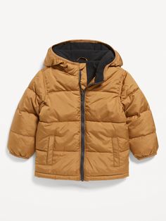 Frost-Free Water-Resistant Unisex Zip Puffer Jacket for Toddler | Old Navy Outdoor Winter Puffer Jacket With Fleece Lining, Outdoor Winter Wear Puffer Jacket With Fleece Lining, Winter Puffer Jacket With Fleece Lining For Outdoor, Winter Puffer Jacket With Fleece Lining For Cold Weather, Solid Color Hooded Puffer Jacket With Adjustable Hood, Insulated Hooded Jacket For Cold Weather, Insulated Long Sleeve Hooded Jacket For Cold Weather, Hooded Puffer Jacket With Double-lined Hood, Brown Hooded Puffer Jacket For Winter