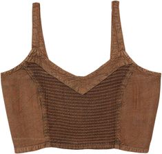 A gorgeous lustrous brown scooped v-neck soft rayon crop top.  It has some delicate embroidery featured in the middle with elastic at back for flexibility. #tlb #Embroidered #bohemianfashion #fairytop #renaissancetop #oldstyletop Summer Tops Png, Bohemian Brown Crop Top, Fitted Brown V-neck Crop Top, Fitted V-neck Crop Top For Festivals, Festival Fitted V-neck Crop Top, Fitted V-neck Festival Crop Top, Brown Bohemian Crop Top For Spring, Brown V-neck Crop Top, Bohemian Brown Crop Top For Spring