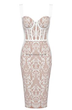 a women's white lace dress