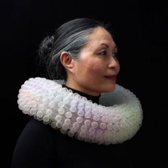 Nora FOK - 1996-7 - Knitted, dyed nylon Nora Fok, Knitting Jewelry, Ethereal Jewelry, Sculptural Jewelry, Knit Jewelry, Body Adornment, Textile Jewelry, Inspired Jewelry, Contemporary Jewellery