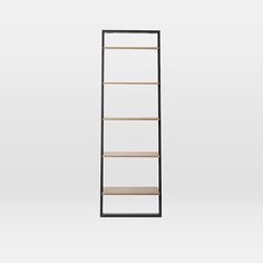 a book shelf with three shelves on each side