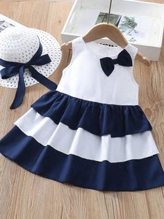 Baby Girls' Striped Sleeveless Dress With Bowknot Decoration | SHEIN USA Summer Multicolor Dress With Bow, Playful Sleeveless Dress With Bow, Playful White Dress With Bow, Sleeveless Beach Dress With Bow, Beach Sleeveless Dress With Bow, White Sleeveless Dress With Bow, Sleeveless Cotton Dress With Bow, Beach Cotton Dress With Bow, White Bow Dress For The Beach