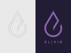 the logo for eliir is shown in two different colors