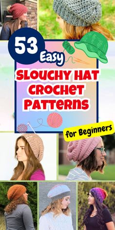 Stay warm and stylish with these easy-to-make slouchy hats. Slightly Slouchy Crochet Hat Pattern, Slouch Hats Free Patterns, Crochet Slouchy Hat Pattern, Slouchy Crochet Hat Pattern Free, Crochet Slouchy Hat Free Pattern Woman Slouch Beanie, Crochet Floppy Hat, Crochet Earflap Hat Pattern Free, Free Crochet Hat Patterns For Women, Crochet Adult Hats Free Pattern