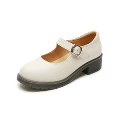 Spring Round Toe Thick Heel Leather Shoes for Women British Preppy St – Dresslittly Casual Platform Loafers With Round Toe In Faux Leather, Casual Faux Leather Platform Loafers With Round Toe, Spring Office Faux Leather Shoes, Spring Office Leather Shoes With Round Toe, Spring Faux Leather Office Shoes, Spring Faux Leather Platform Loafers For Office, Spring Business Loafers With Round Toe, Spring Business Platform Loafers With Flat Heel, Business Platform Loafers With Flat Heel For Spring