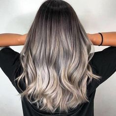 The Coolest Way to Get Gray Blonde Hair | Wella Professionals Toner For Hair, Blonde Hair With Grey Highlights, Silver Ombre Hair, Grey Ombre Hair, Grey Blonde