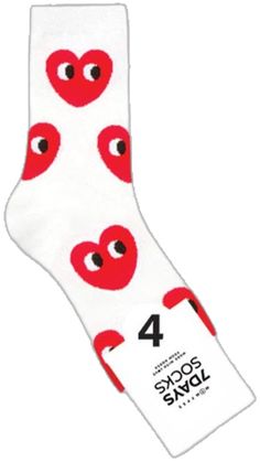 women crew socks red heart Trendy Red Socks For Gift, Trendy Red Socks As Gift, Trendy Red Socks For Gifts, Trendy Red Socks As A Gift, Red Heart Socks, Heart Eye, Heart Socks, Heart Eyes, Red Heart