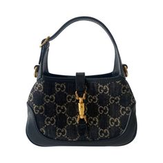 We guarantee the authenticity of this bag or your Full Money Back. The bag has been inspected and authenticated by our experts. Description: Authentic New Gucci GG Jackie 1961 Mini Shoulder Bag Includes Dustbag and Dual Straps Condition: New. Estimated Retail: $2,650 Details: Black and Ivory GG Denim JacquardBlack LeatherGold-Tone HardwareOrange and Black WebFabric LiningPiston ClosureInterior Open Pocket Measurement: Height 13cm / Width 19cm / Depth 3cm For more details on this item, contact us Minimal Bags, Handbag Essentials, Pretty Bags, Material Girl, Timeless Handbag, Mini Shoulder Bag, Cute Bags, Luxury Brands, Bags Designer Fashion