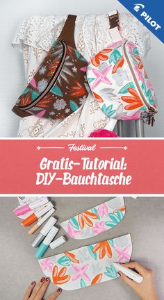 the instructions for how to make an easy diy - bauchtasse bag