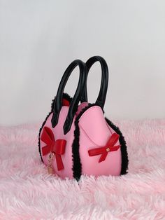 This item is in-stock and ready to ship. The processing time is 1-5 business days. Inspired by Mew Ichigo, this cosmetic bag is both cute and glamorous. As with all of the bags, this bag is created with PU and features adorable cat-shaped “ears” and bowknots. Black faux sherpa wool adds a dash of fluff and softness to the overall look. Dump your favourite cosmetics in this bag, then grab and go! ♡ BAG DETAILS + FEATURES ♡ Material: PU (vegan/faux leather) ♡ Measurements (LxWxH): 20x10x10 cm ♡ Go Pink Cat Design Shoulder Bag Gift, Cute Everyday Bag With Bow, Cute Everyday Bags With Bow, Cute Bag With Bow For Gift, Pink Tote Cosmetic Bag As A Gift, Cute Everyday Bags With Bow Detail, Pink Tote Cosmetic Bag Perfect For Gifts, Pink Tote-shaped Cosmetic Bag For A Gift, Pink Bow Bag For Daily Use