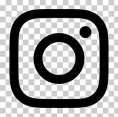 a black and white instagram icon on a transparent background