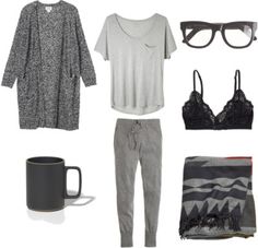 Grey sweatpants, t-shirt, and marled cardigan. Cozy day in. Loungewear Outfits Winter, How To Wear Sweatpants, Comfy School Outfits, Winter Dark, Sweatpants Outfits, Gray Sweatpants