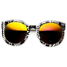 Womens round oversized sunglasses that features a unique variety native print patterns and eye-catching color mirror lens. Bohemian Sunglasses With Uv Protection For Vacation, White Tinted Festival Sunglasses, Black Retro Sunglasses For Festival, Retro Black Sunglasses For Festival, Festival Sunglasses With Mirrored Lenses And Round Frame, Multicolor Tinted Sunglasses For Festivals, Round Frame Sunglasses With Mirrored Lenses For Festivals, Multicolor Tinted Festival Sunglasses, Festival Fun Sunglasses With Mirrored Lenses