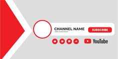 a red and white business card with the words channel name subscribe on it's side