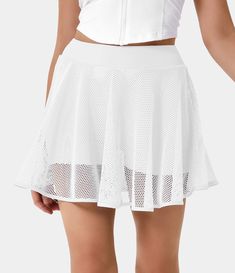 Women’s Everyday 2-in-1 Tennis Skirt-Meshmerizing - HALARA Tennis Training, Skirt A Line, White Midi Skirt, Pleated Tennis Skirt, Skirt Pleated, Golf Skirts, Travel Workout, Outfits Spring, Line Skirt